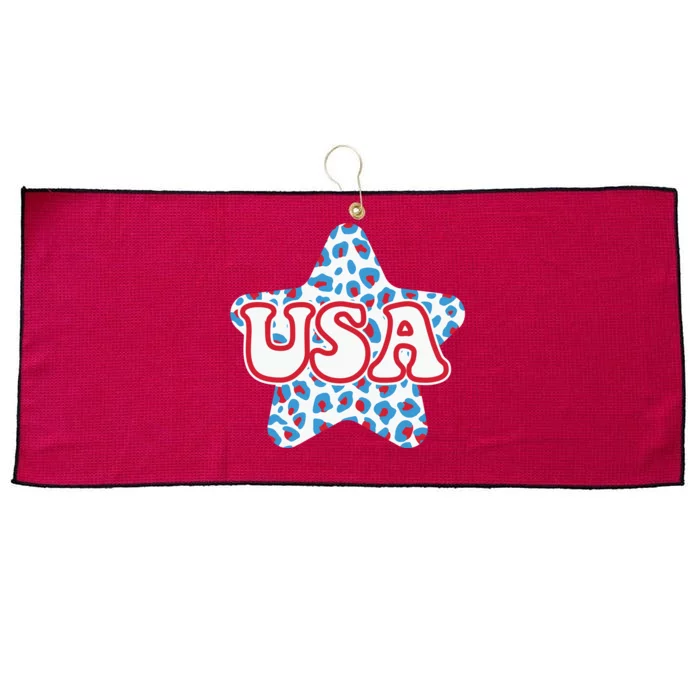 USA Star 4th Of July Festive Holiday Large Microfiber Waffle Golf Towel