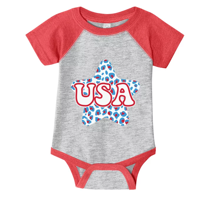 USA Star 4th Of July Festive Holiday Infant Baby Jersey Bodysuit