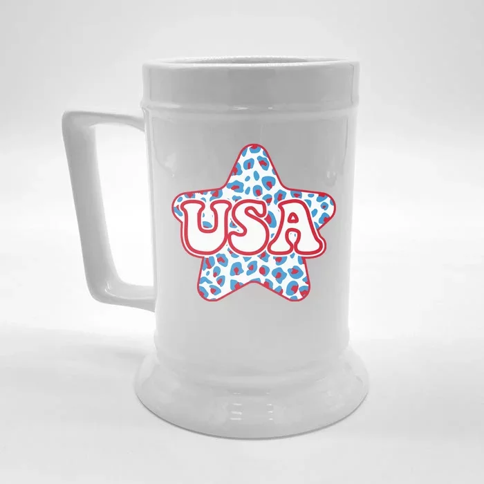 USA Star 4th Of July Festive Holiday Front & Back Beer Stein