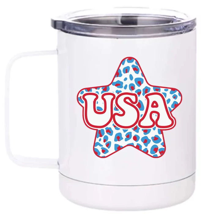 USA Star 4th Of July Festive Holiday Front & Back 12oz Stainless Steel Tumbler Cup