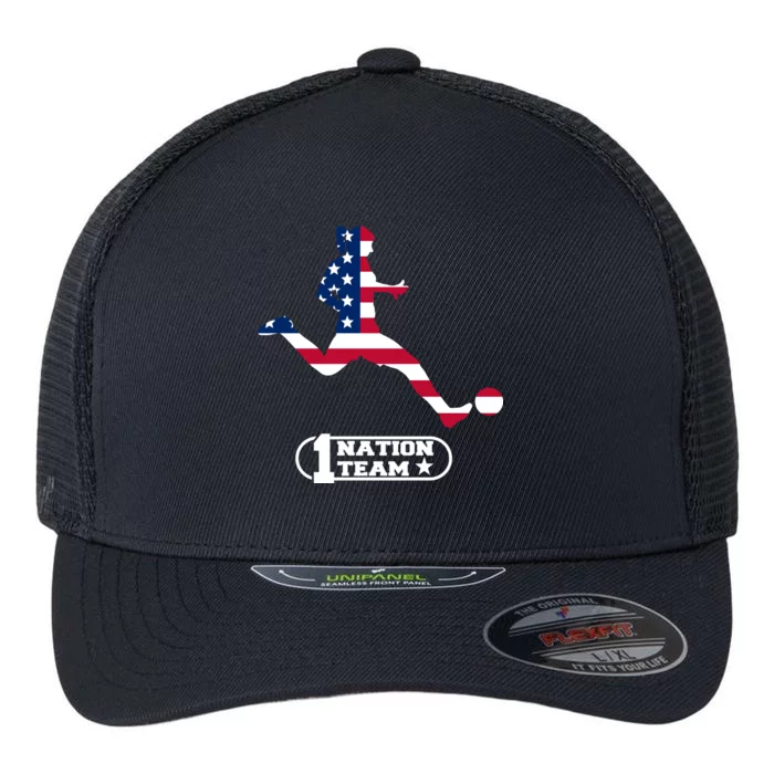 USA 1 Nation Soccer Team Flexfit Unipanel Trucker Cap