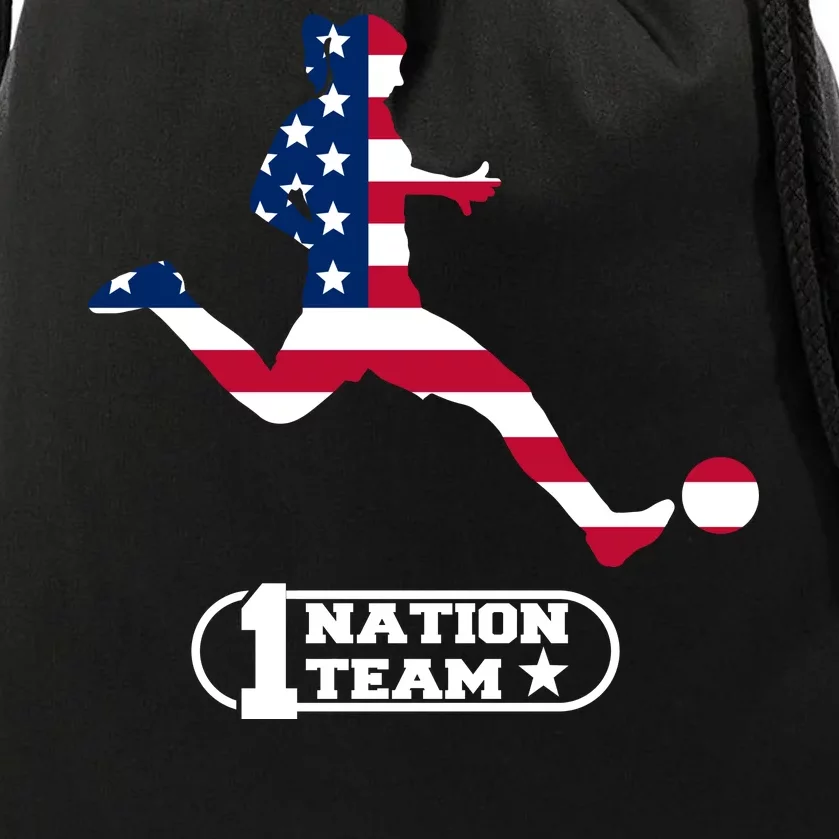 USA 1 Nation Soccer Team Drawstring Bag