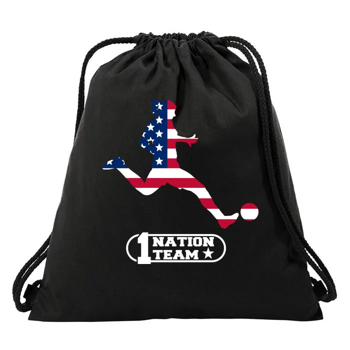 USA 1 Nation Soccer Team Drawstring Bag