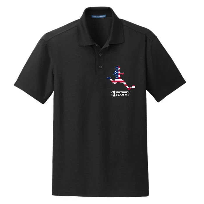 USA 1 Nation Soccer Team Dry Zone Grid Performance Polo