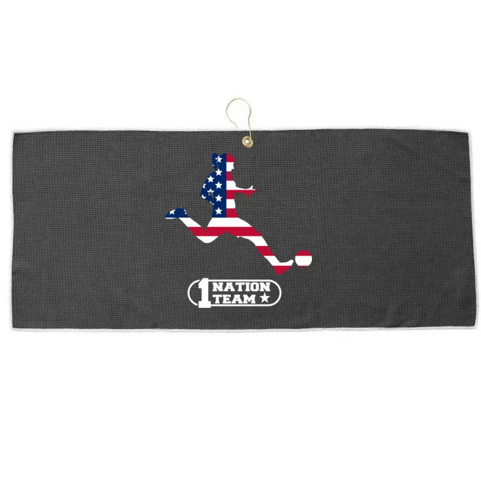 USA 1 Nation Soccer Team Large Microfiber Waffle Golf Towel