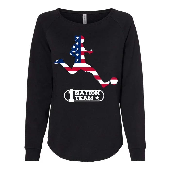 USA 1 Nation Soccer Team Womens California Wash Sweatshirt