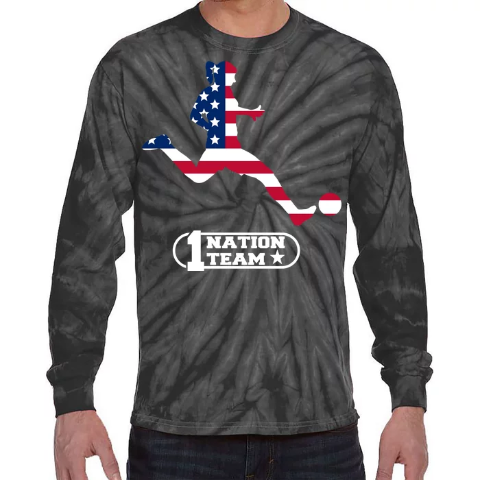 USA 1 Nation Soccer Team Tie-Dye Long Sleeve Shirt