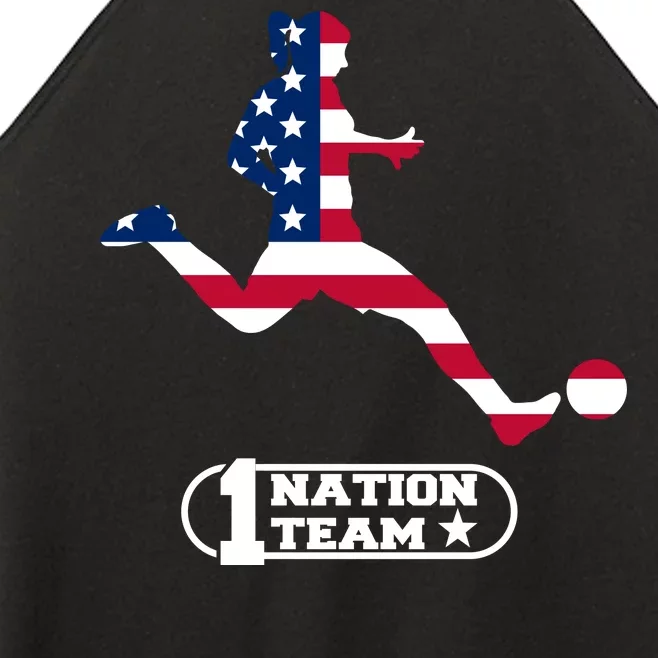 USA 1 Nation Soccer Team Women’s Perfect Tri Rocker Tank