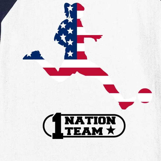 USA 1 Nation Soccer Team Baseball Sleeve Shirt