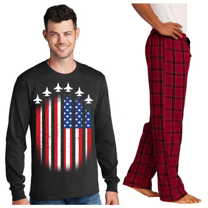 USA Air Force Jets American Flag Long Sleeve Pajama Set