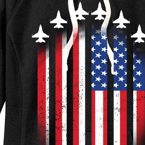 USA Air Force Jets American Flag Women's Fleece Hoodie