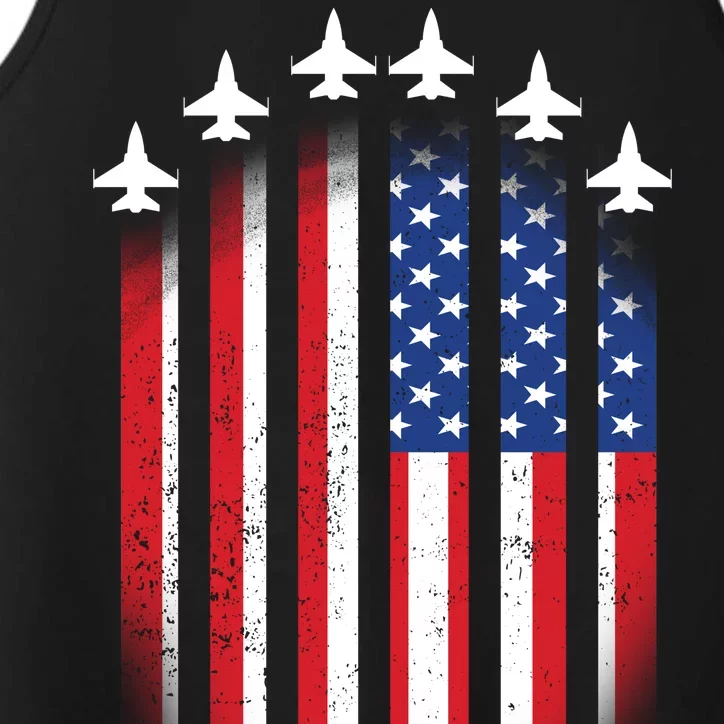 USA Air Force Jets American Flag Performance Tank