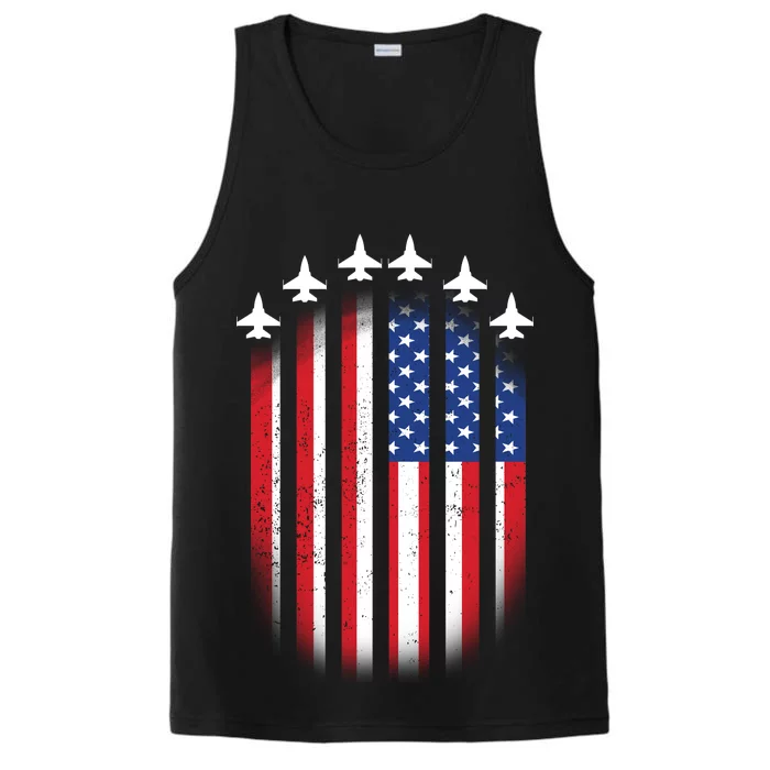 USA Air Force Jets American Flag Performance Tank