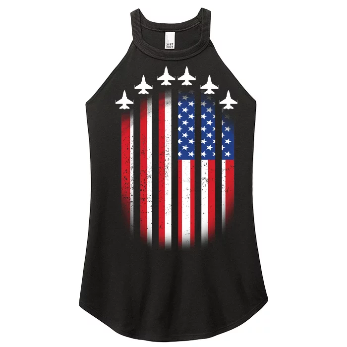 USA Air Force Jets American Flag Women’s Perfect Tri Rocker Tank