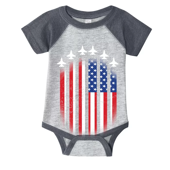 USA Air Force Jets American Flag Infant Baby Jersey Bodysuit