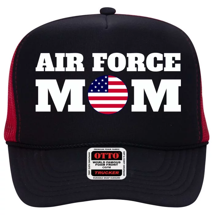 USA Air Force Mom High Crown Mesh Trucker Hat