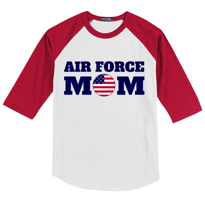 USA Air Force Mom Kids Colorblock Raglan Jersey