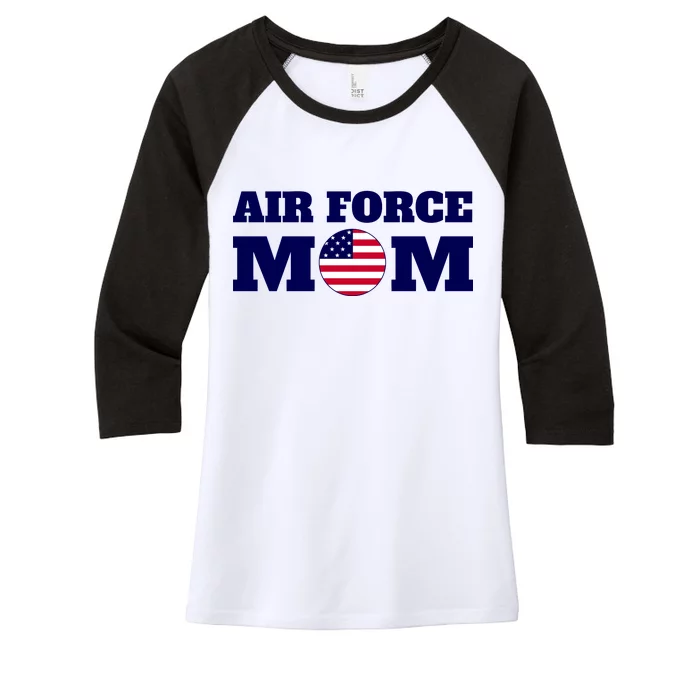 USA Air Force Mom Women's Tri-Blend 3/4-Sleeve Raglan Shirt