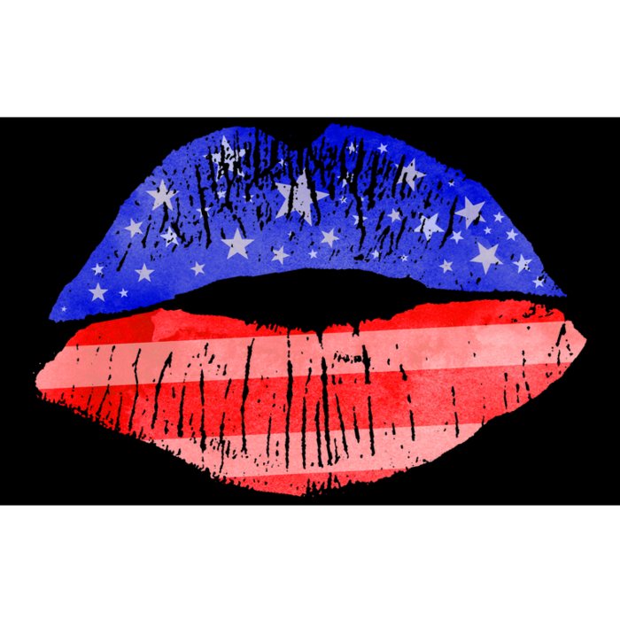 USA American Flag Lipstick Print Bumper Sticker