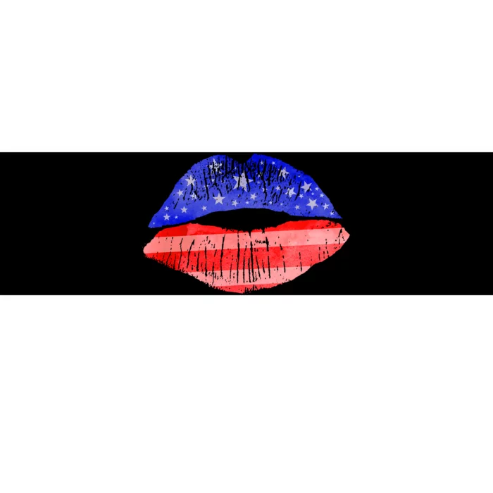 USA American Flag Lipstick Print Bumper Sticker