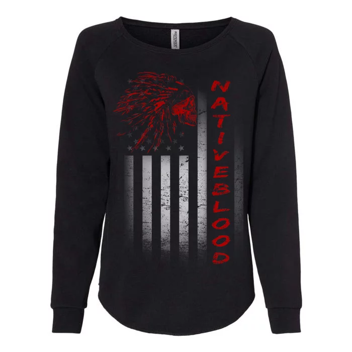 USA American Flag Native Blood Womens California Wash Sweatshirt