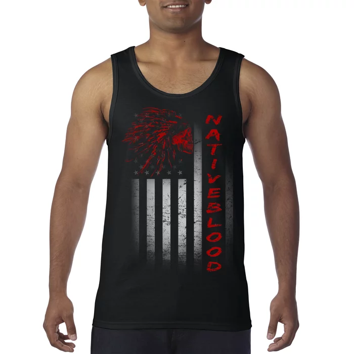 USA American Flag Native Blood Tank Top