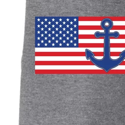 USA American Nautical Anchor Flag Doggie 3-End Fleece Hoodie