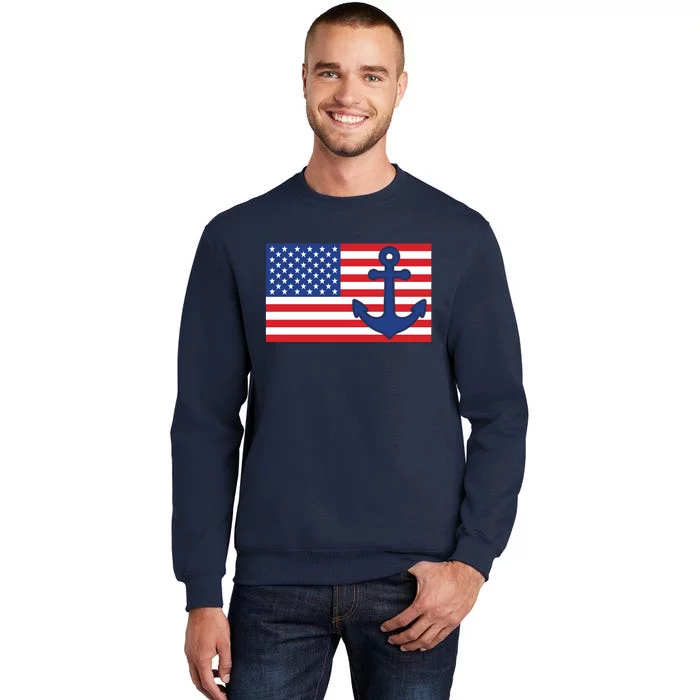 USA American Nautical Anchor Flag Sweatshirt