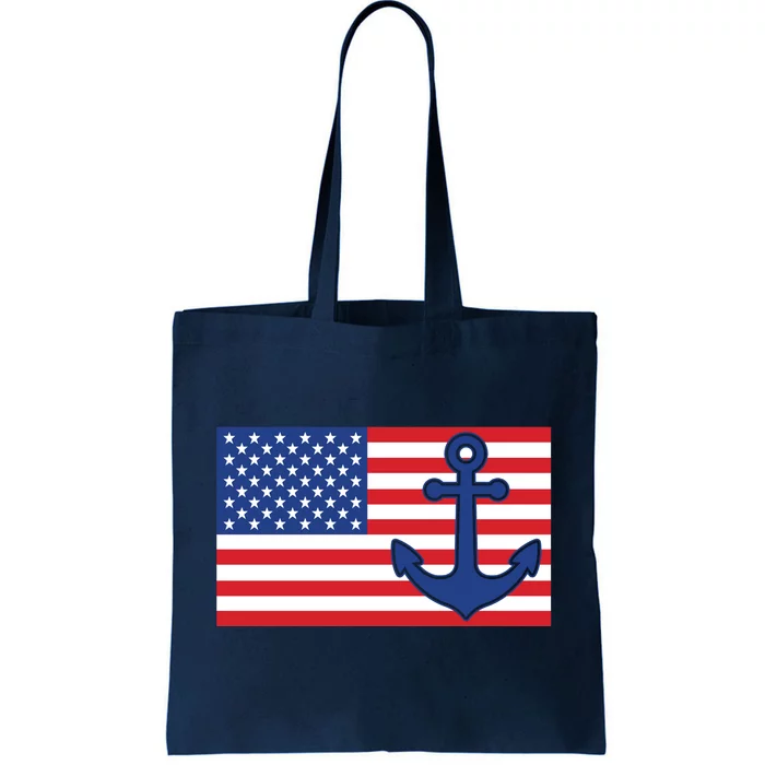 USA American Nautical Anchor Flag Tote Bag