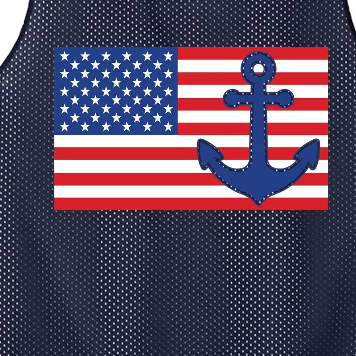 USA American Nautical Anchor Flag Mesh Reversible Basketball Jersey Tank