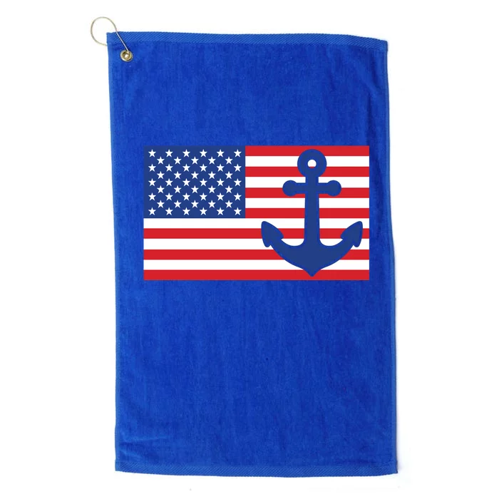 USA American Nautical Anchor Flag Platinum Collection Golf Towel