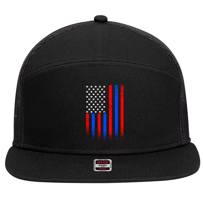 USA American Pride Flag 7 Panel Mesh Trucker Snapback Hat