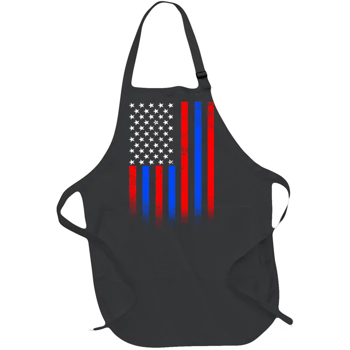 USA American Pride Flag Full-Length Apron With Pocket