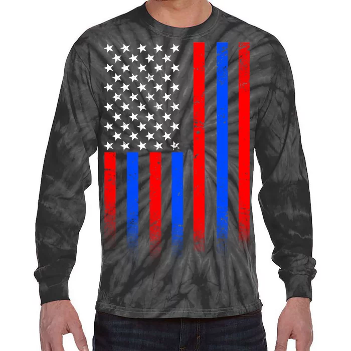 USA American Pride Flag Tie-Dye Long Sleeve Shirt