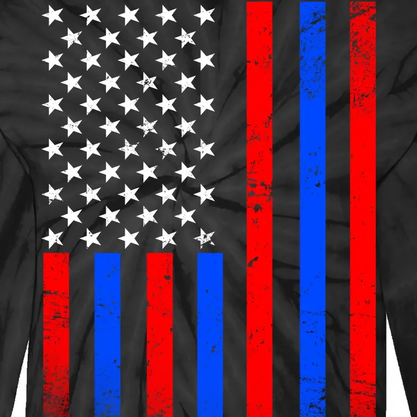 USA American Pride Flag Tie-Dye Long Sleeve Shirt