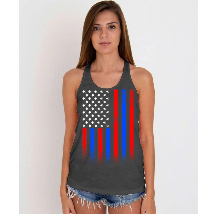 USA American Pride Flag Women's Knotted Racerback Tank