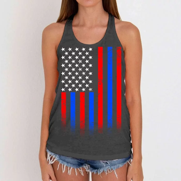 USA American Pride Flag Women's Knotted Racerback Tank