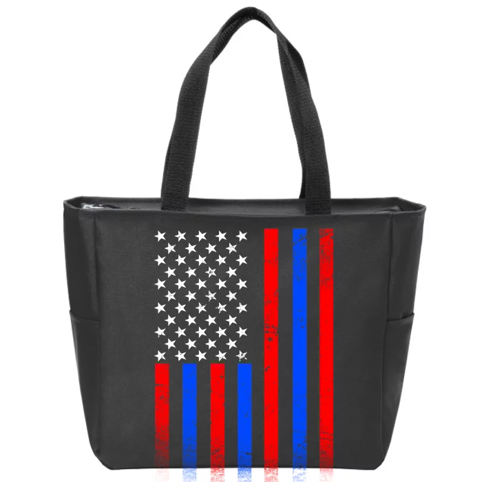 USA American Pride Flag Zip Tote Bag