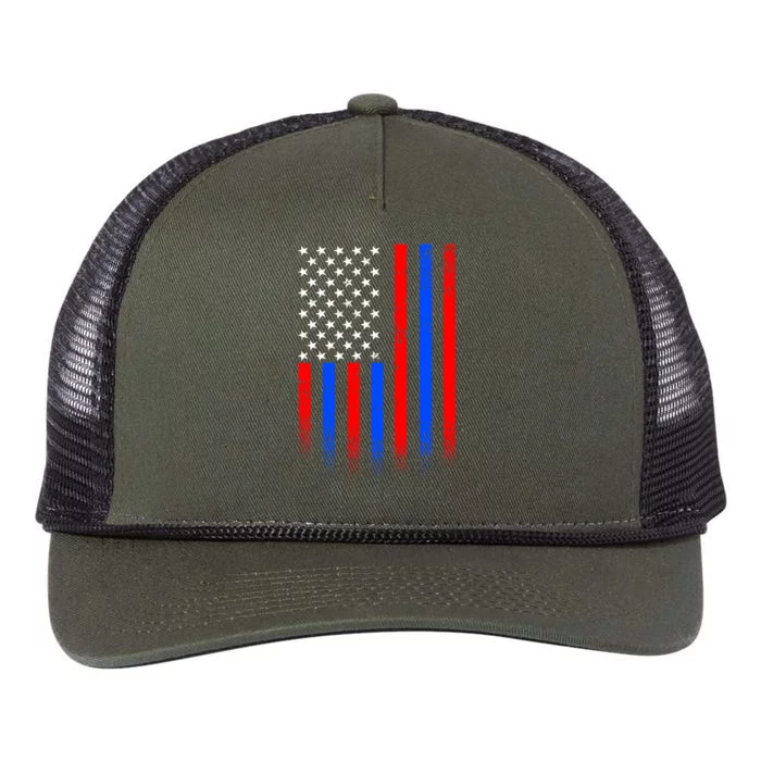 USA American Pride Flag Retro Rope Trucker Hat Cap