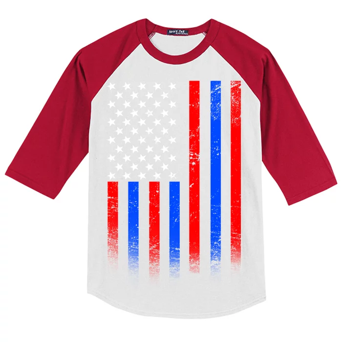 USA American Pride Flag Kids Colorblock Raglan Jersey