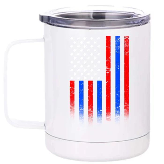 USA American Pride Flag Front & Back 12oz Stainless Steel Tumbler Cup