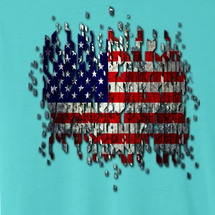 USA American Ripped Torn Flag ChromaSoft Performance T-Shirt