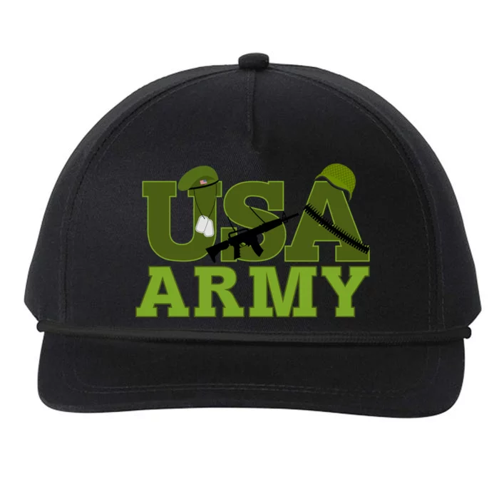 USA Army Camo Logo Snapback Five-Panel Rope Hat