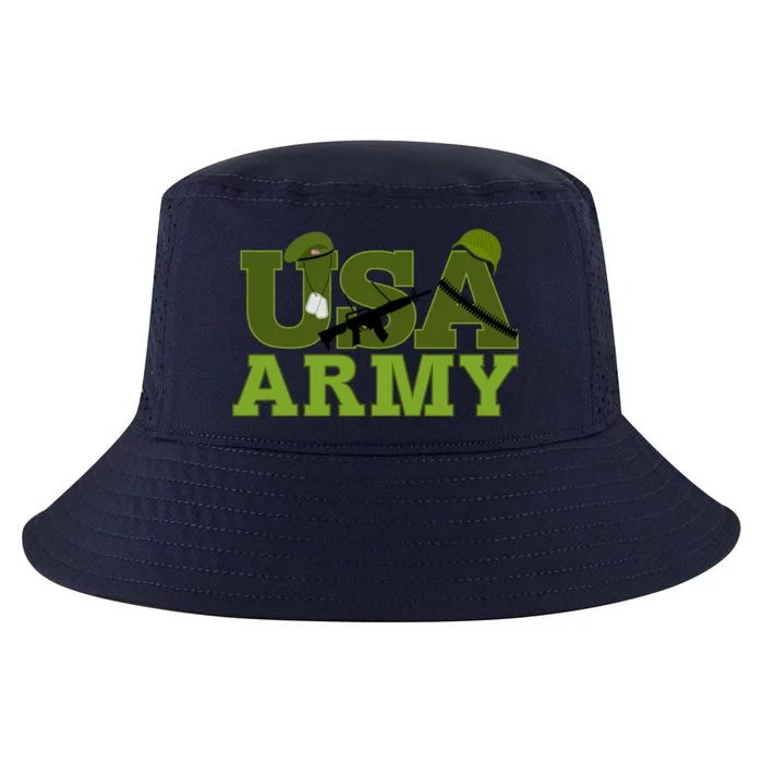 USA Army Camo Logo Cool Comfort Performance Bucket Hat