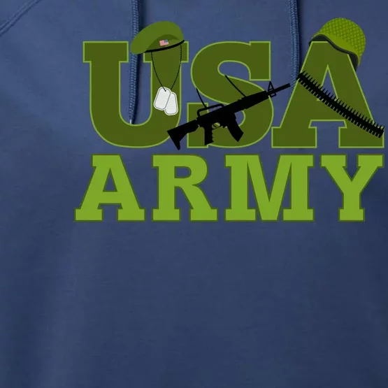 USA Army Camo Logo Performance Fleece Hoodie