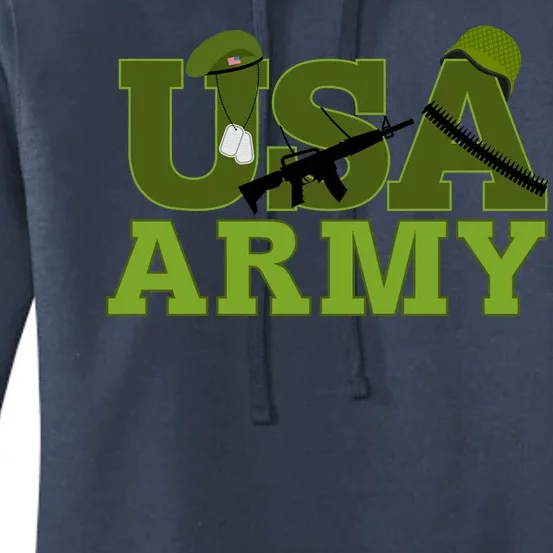 USA Army Camo Logo Women's Pullover Hoodie