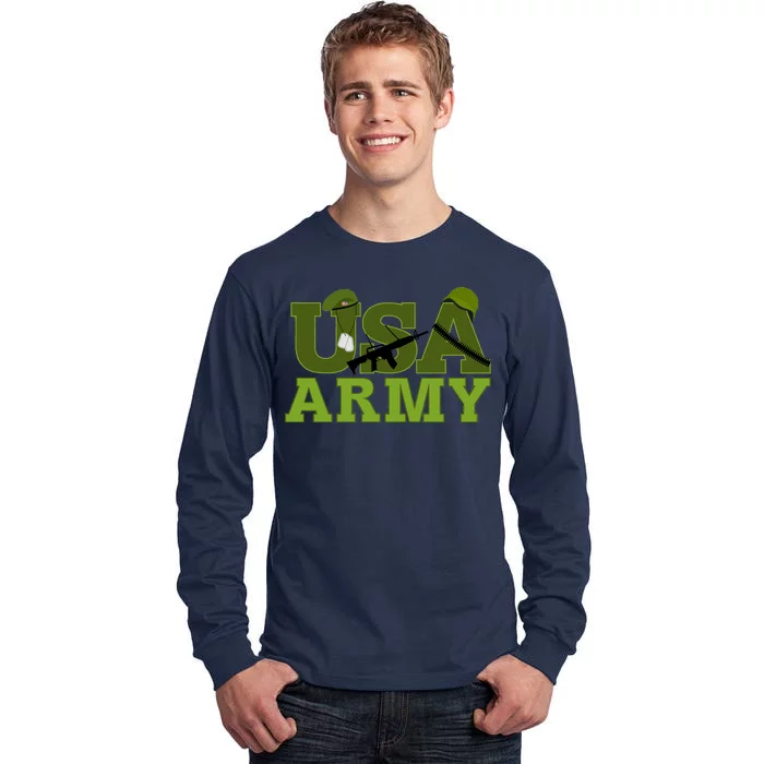 USA Army Camo Logo Tall Long Sleeve T-Shirt