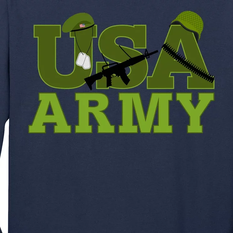 USA Army Camo Logo Tall Long Sleeve T-Shirt