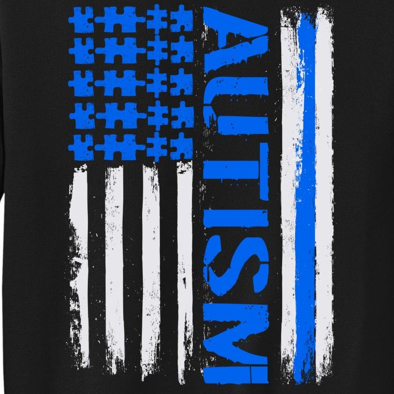 USA Autism Awareness Puzzle Flag Sweatshirt