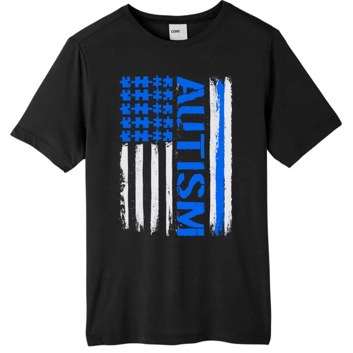 USA Autism Awareness Puzzle Flag ChromaSoft Performance T-Shirt